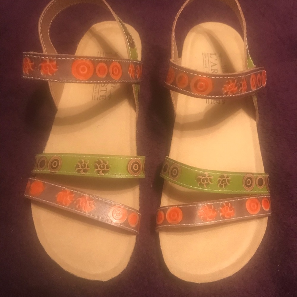 L’Artiste Spring Step Leather Sandals 6 Amaryllis